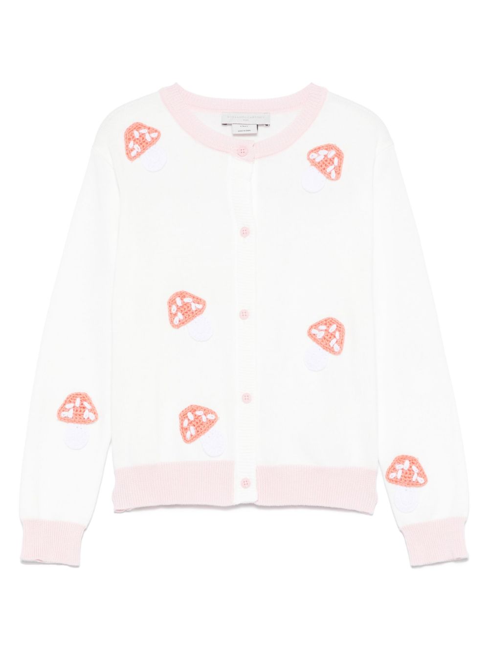 Stella McCartney Kids 蘑菇贴花开衫 - 白色