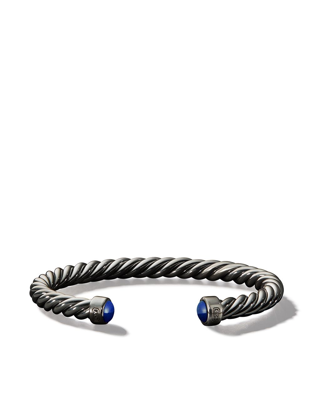 David Yurman 纯银 Cable Cuff 青金石手链 - 银色