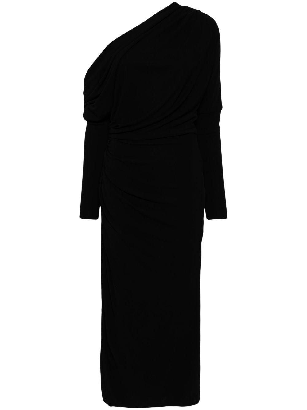 Elie Saab 不对称裙摆连衣裙 - 黑色