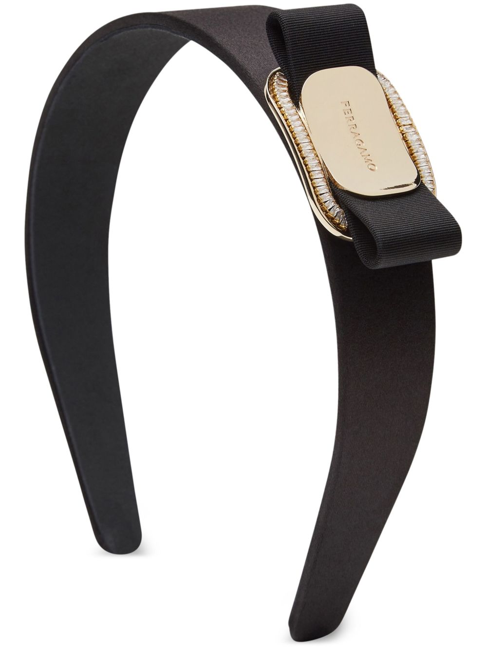 Ferragamo logo雕刻发箍 - 黑色