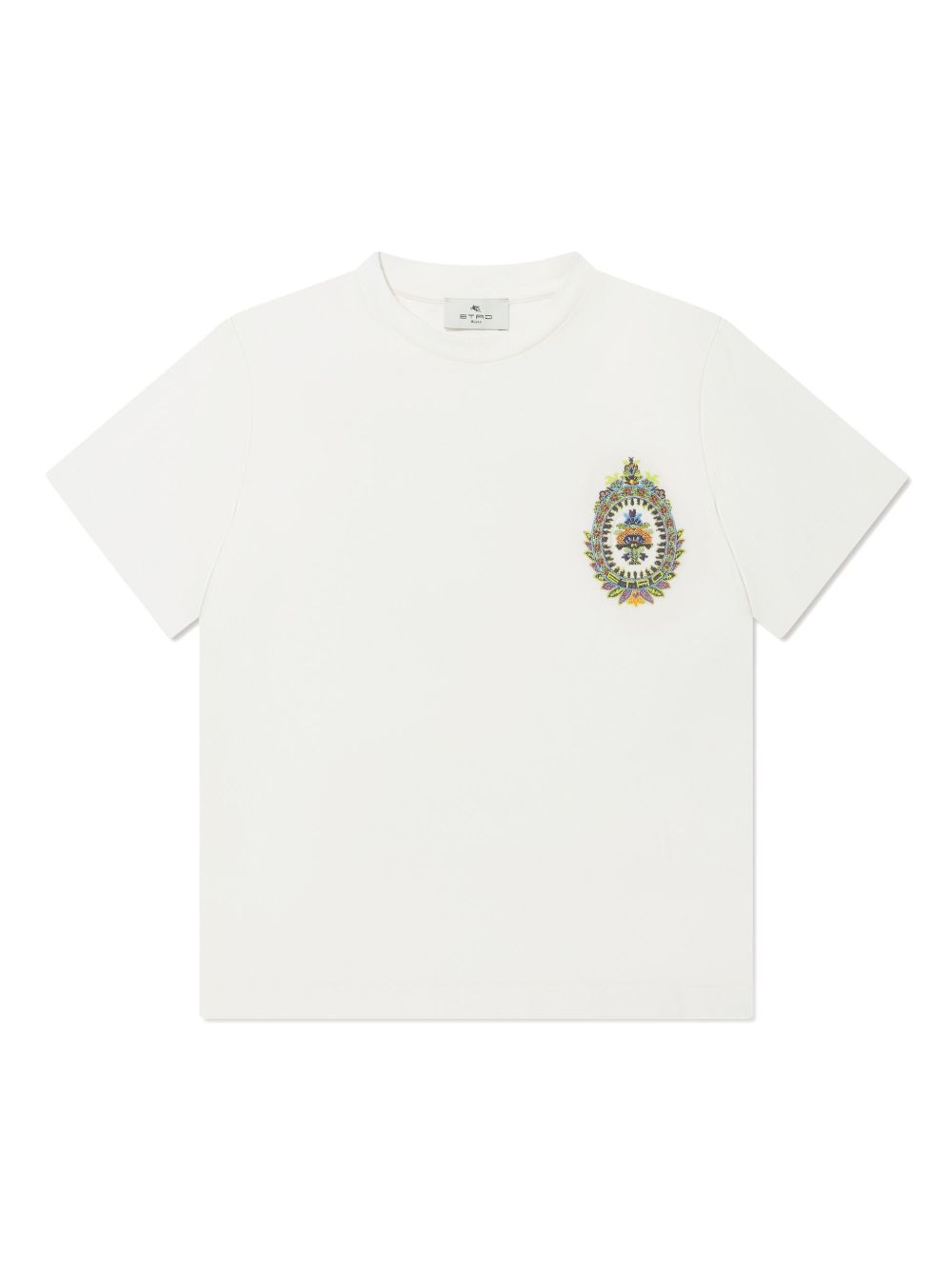 ETRO KIDS 图案刺绣棉T恤 - 白色