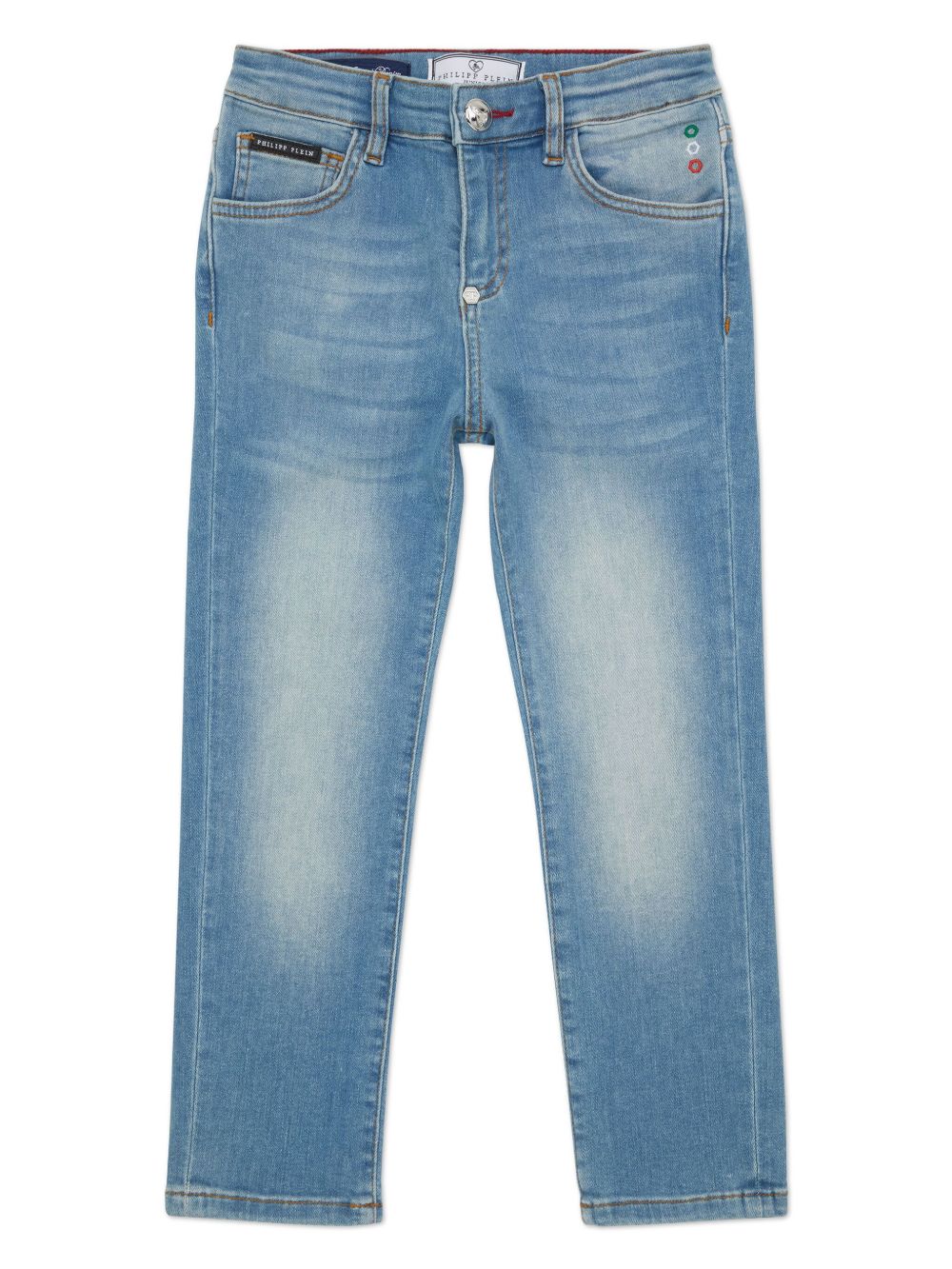 Philipp Plein Junior Skull & Bones 牛仔裤 - 蓝色