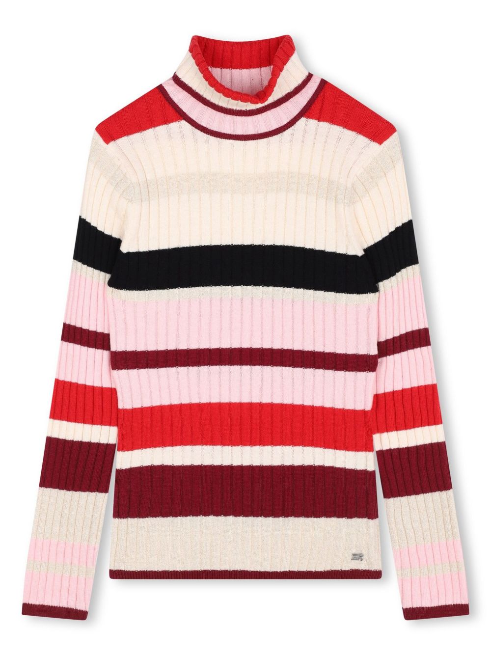 SONIA RYKIEL ENFANT 条纹罗纹针织毛衣 - 红色