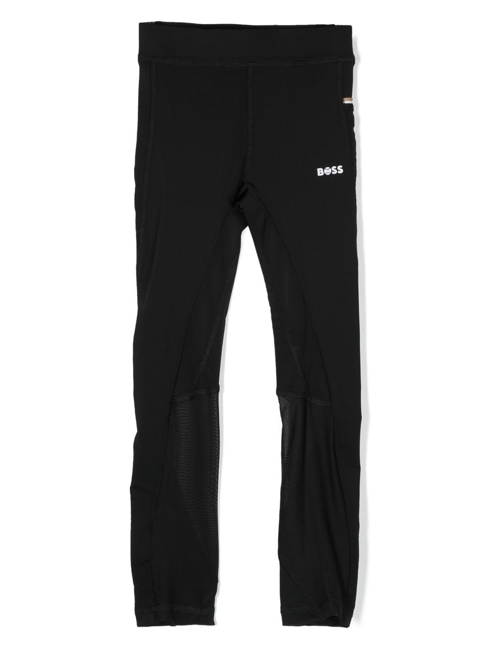 BOSS Kidswear logo印花弹性打底裤 - 黑色