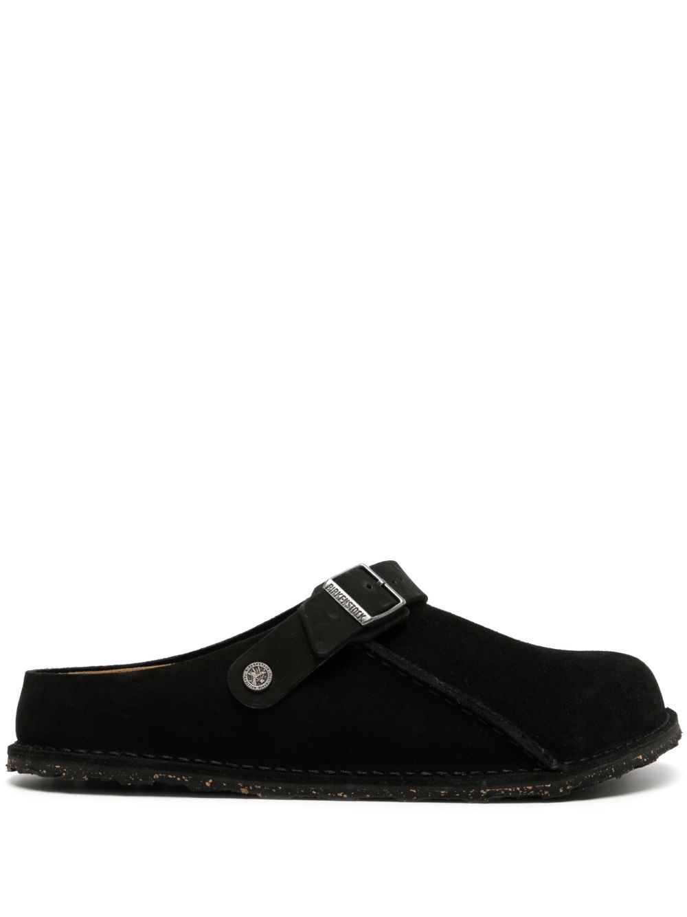 Birkenstock Lutry Premium 绒面皮拖鞋 - 黑色