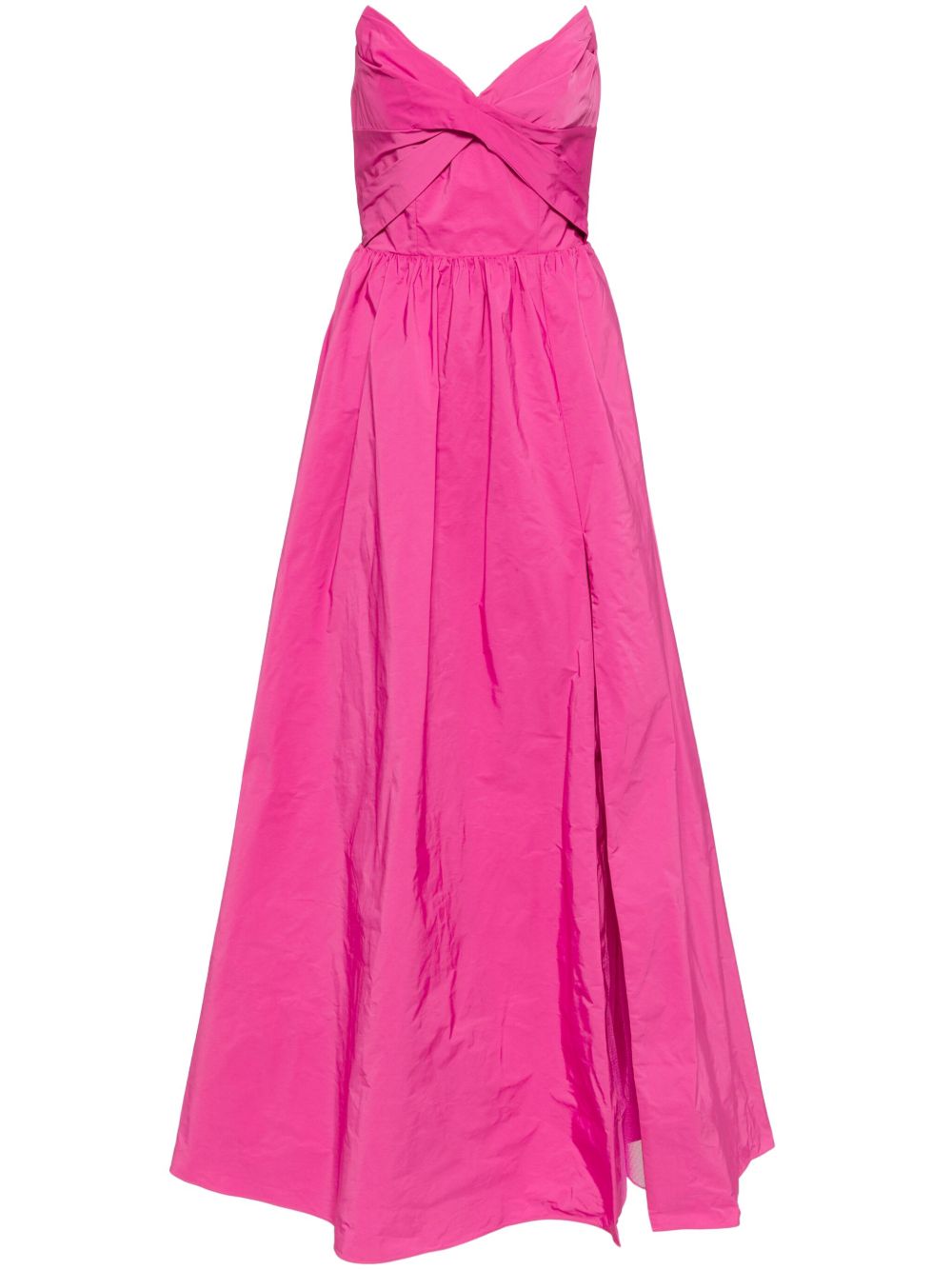 Marchesa Notte 褶饰细节礼服 - 粉色