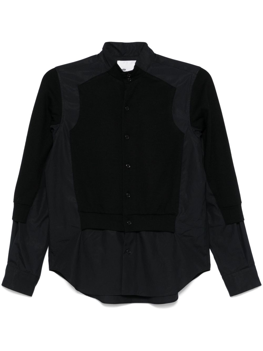 Noir Kei Ninomiya 混合拼接衬衫 - 黑色