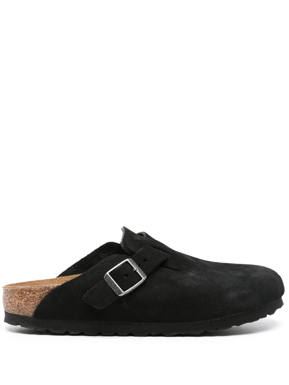 Birkenstock Boston 绒面皮穆勒鞋 - 黑色