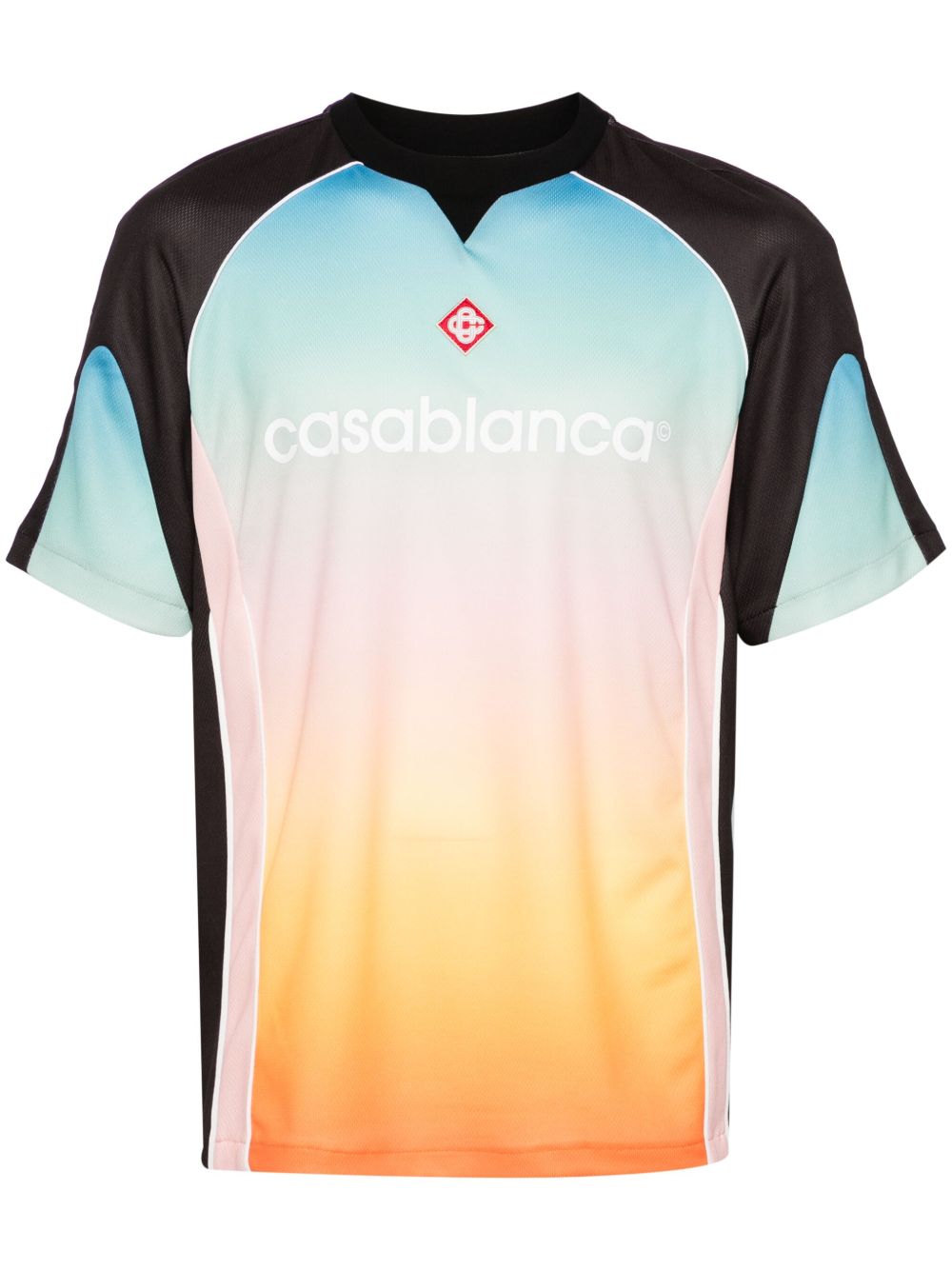 Casablanca Gradient Football 网纱T恤 - 橘色