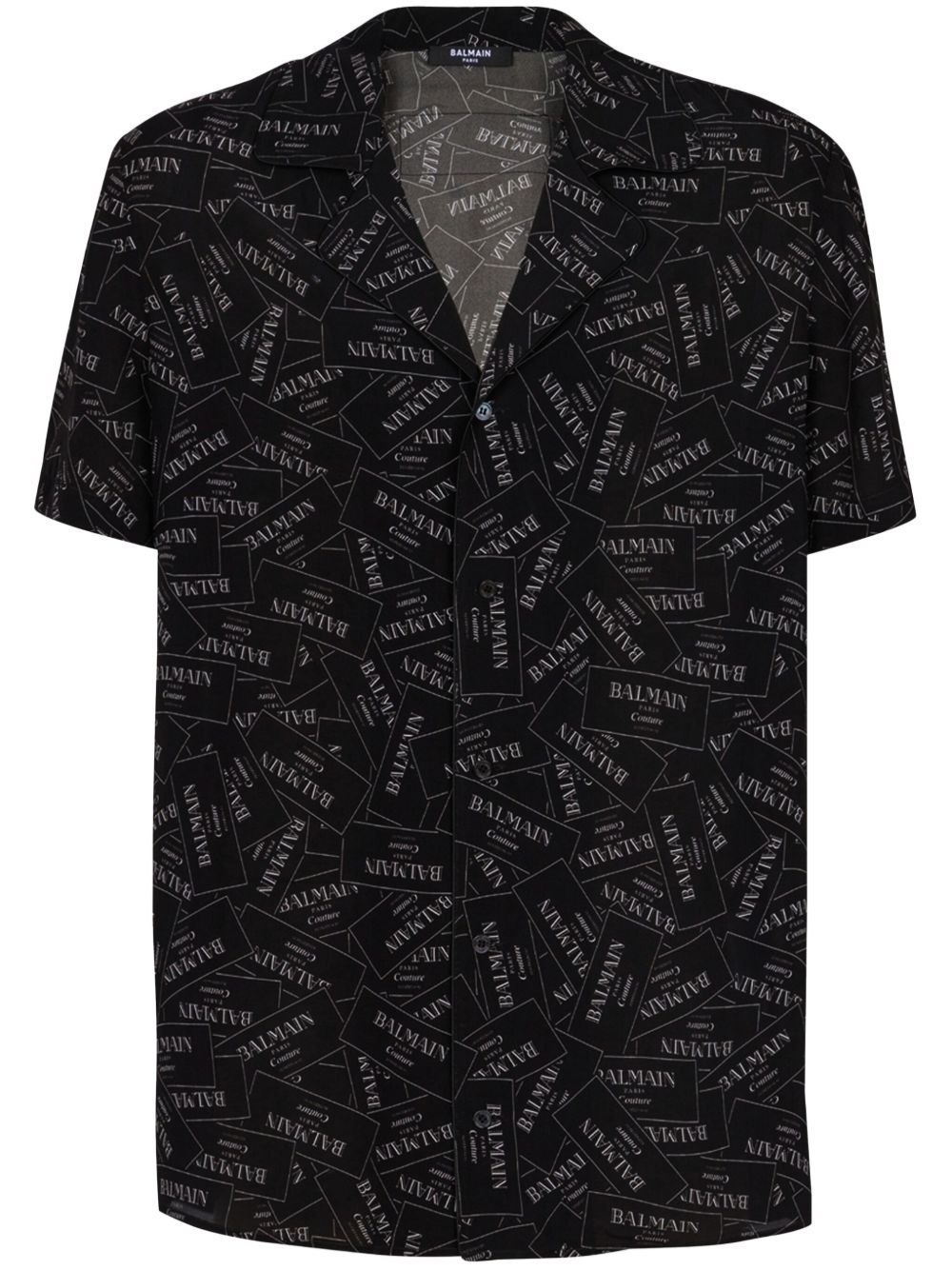 Balmain logo印花衬衫 - 黑色