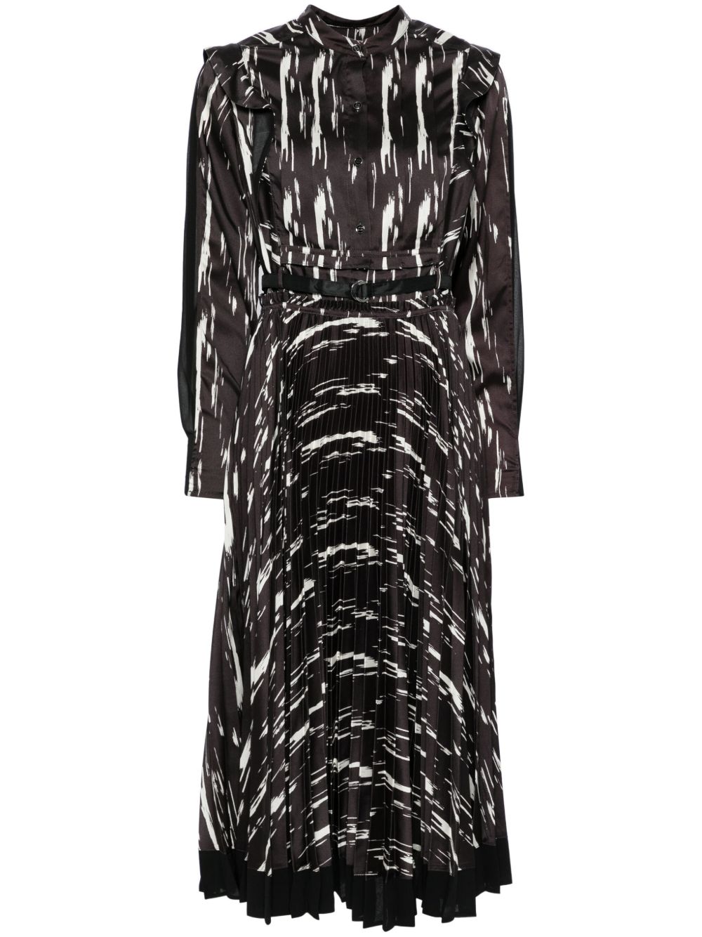 3.1 Phillip Lim 大面积图案印花连衣裙 - 褐色