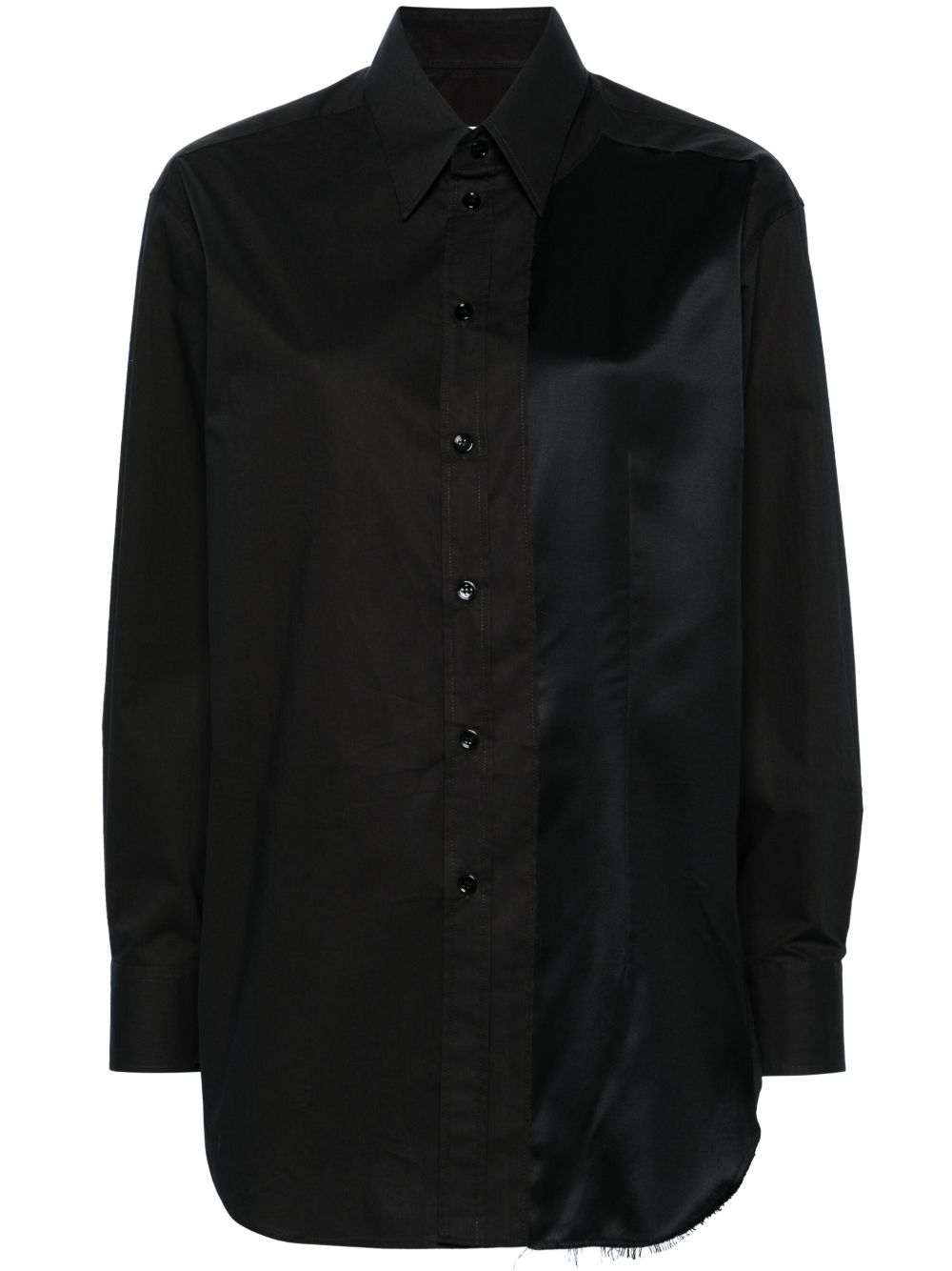 MM6 Maison Margiela 拼接棉衬衫 - 黑色