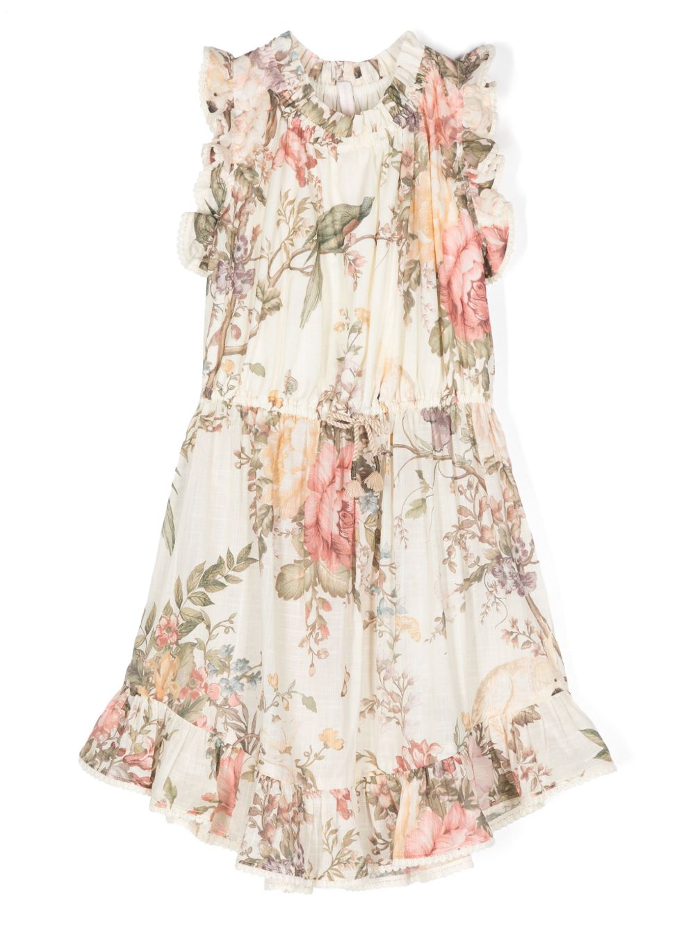 ZIMMERMANN Kids Waverly 花卉印花连衣裙 - 中性色
