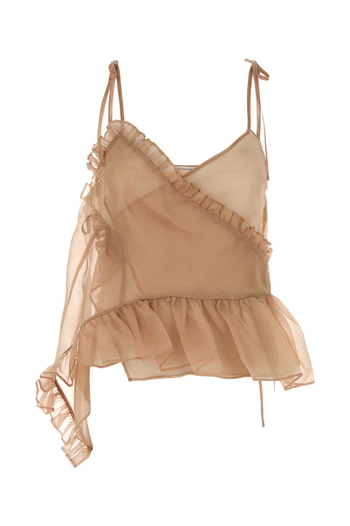 Cecilie Bahnsen Antiqued Pink Organza Alessandra Top