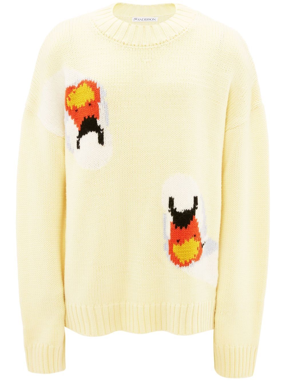 JW Anderson 天鹅图案毛衣 - 黄色