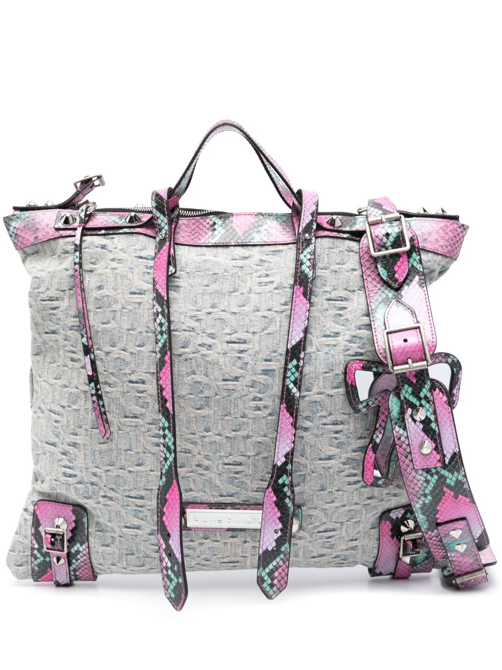 Acne Studios 经典logo提花牛仔托特包 - 蓝色