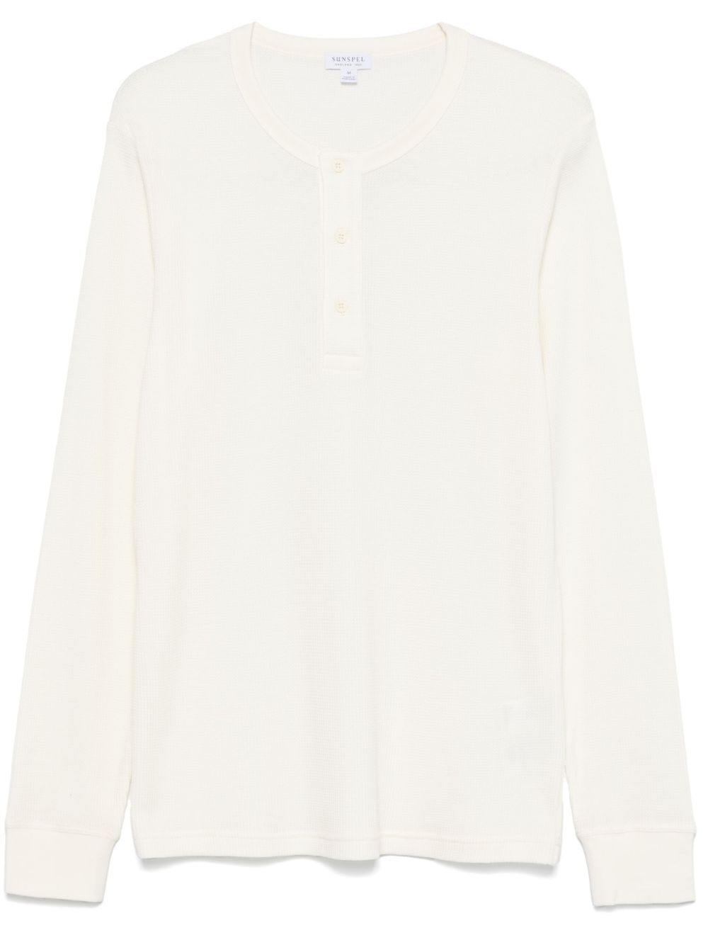 Sunspel Waffle Henley T恤 - 白色