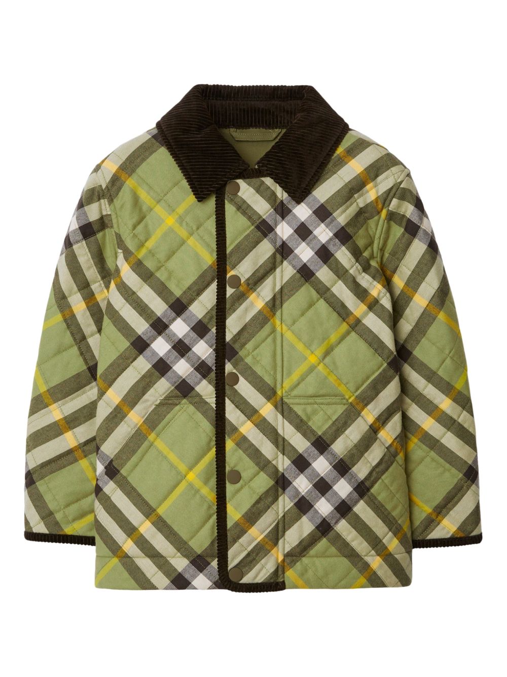 Burberry Kids Vintage Check 绗缝夹克 - 绿色