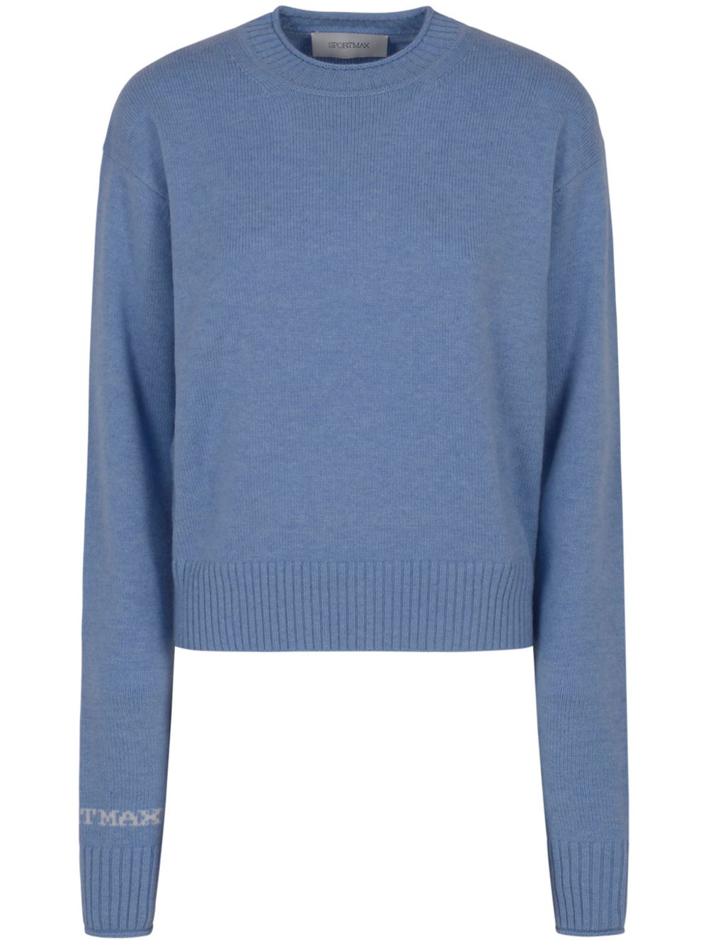 Sportmax logo嵌花毛衣 - 蓝色