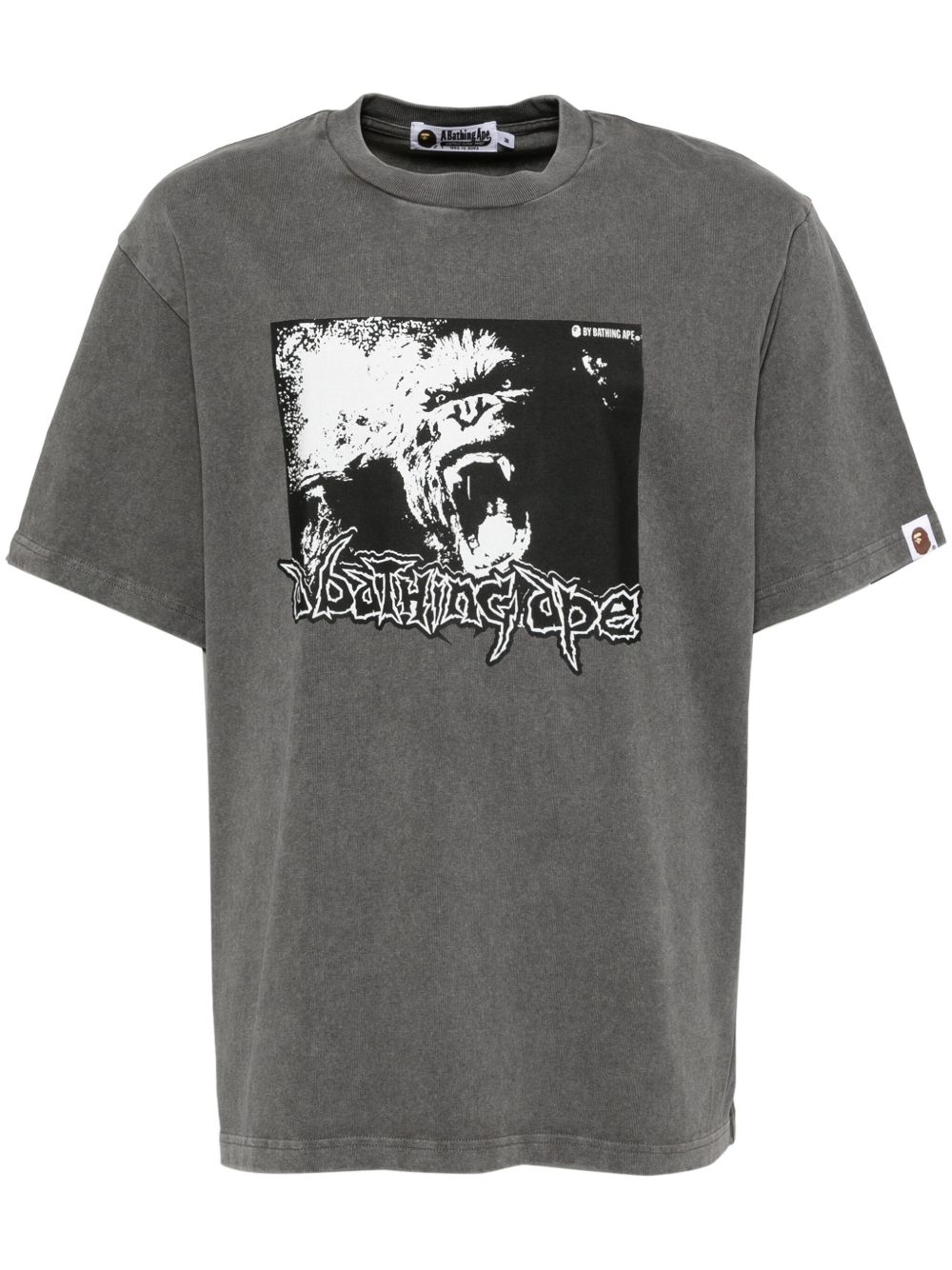 A BATHING APE® 图案印花T恤 - 灰色
