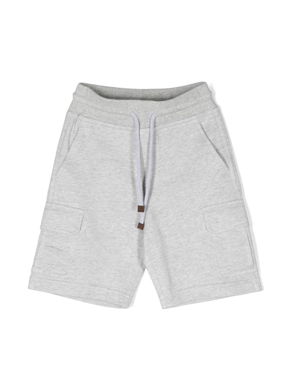 Brunello Cucinelli Kids 混色工装口袋短裤 - 灰色