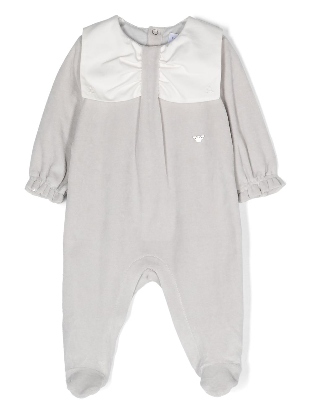 Emporio Armani Kids logo标牌棉连体衣 - 灰色