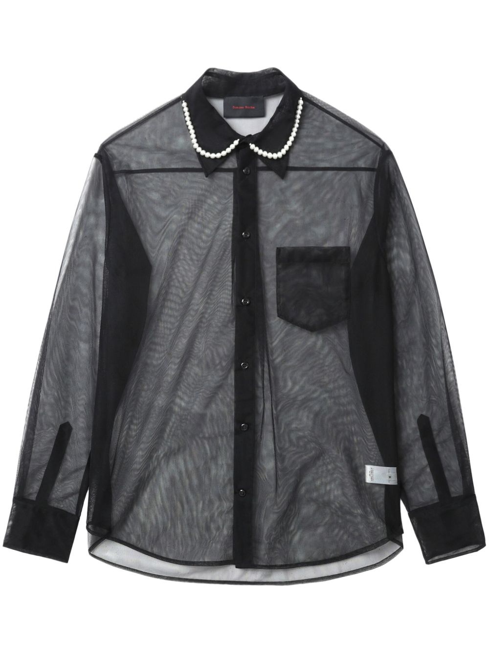 Simone Rocha 镶嵌半透明衬衫 - 黑色