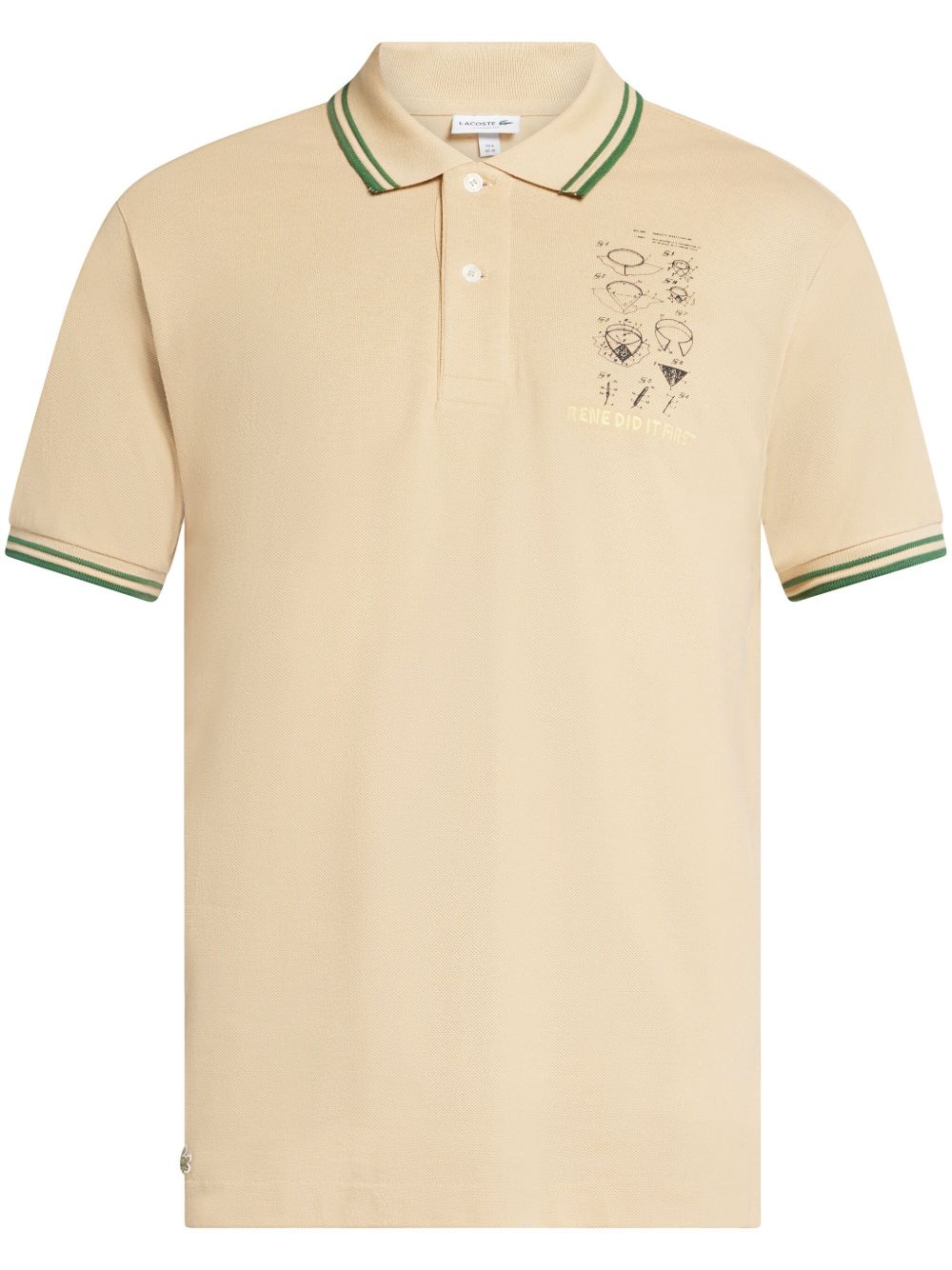 Lacoste 标语刺绣棉polo衫 - 中性色