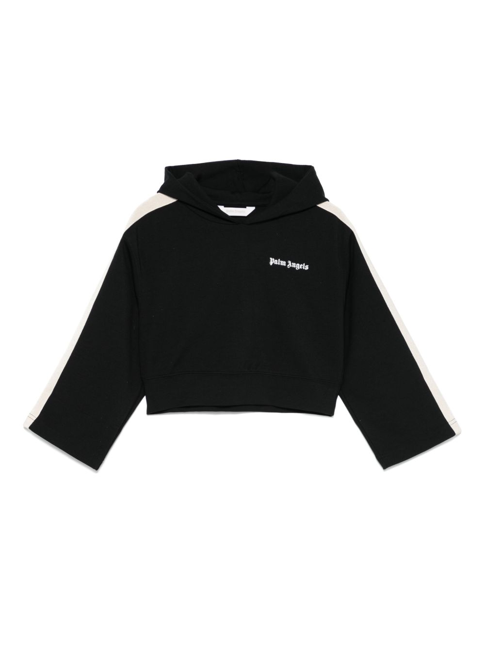 Palm Angels Kids logo印花连帽衫 - 黑色