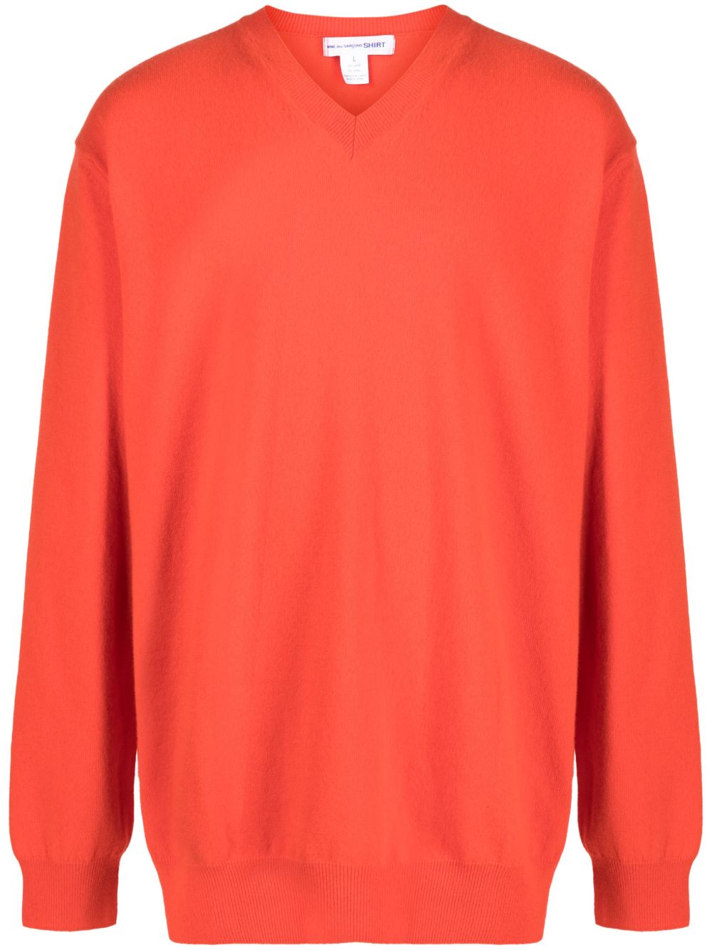 Comme Des Garçons Shirt V领羊毛毛衣 - 橘色
