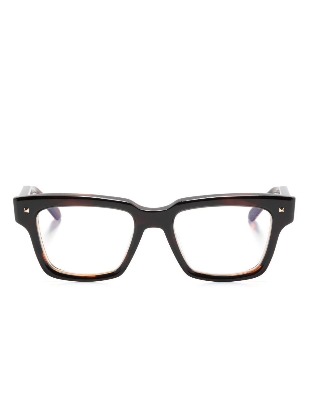 VALENTINO GARAVANI EYEWEAR XXII 长方形镜框眼镜 - 褐色