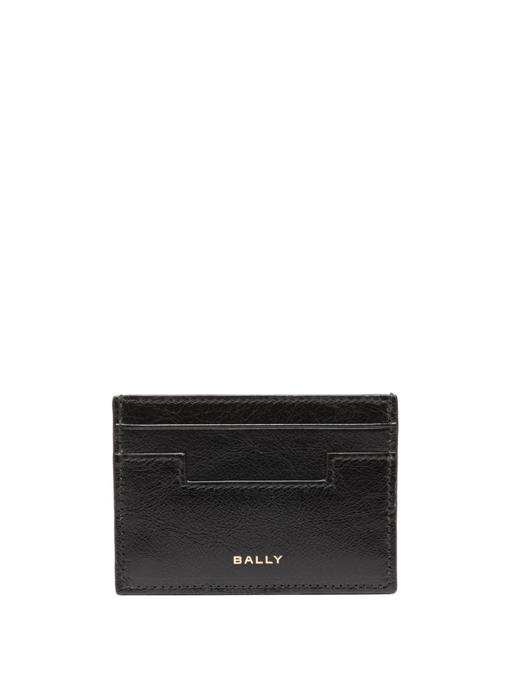 Bally logo印花皮质卡夹 - 黑色