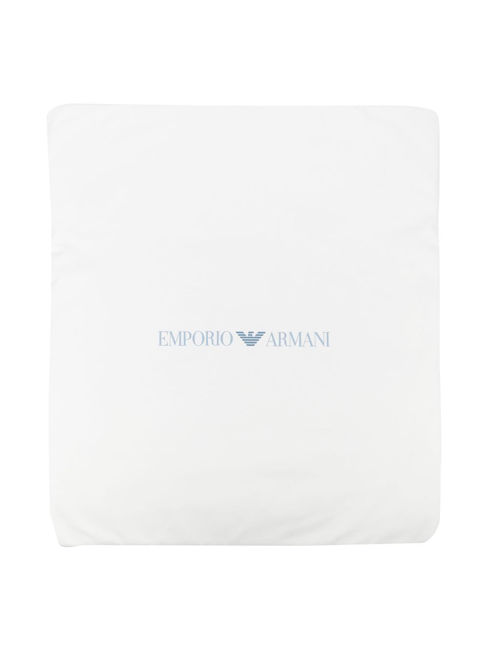 Emporio Armani Kids logo印花棉毯子 - 蓝色