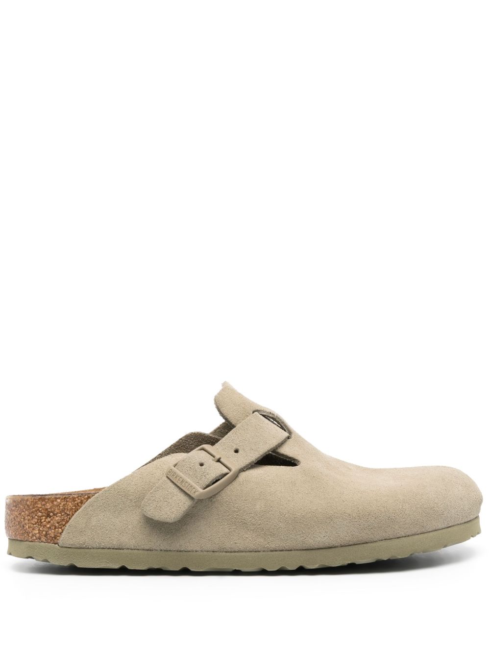 Birkenstock Boston 绒面皮拖鞋 - 绿色