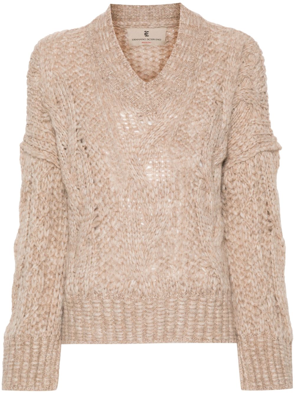 Ermanno Scervino 粗绞花针织毛衣 - 中性色