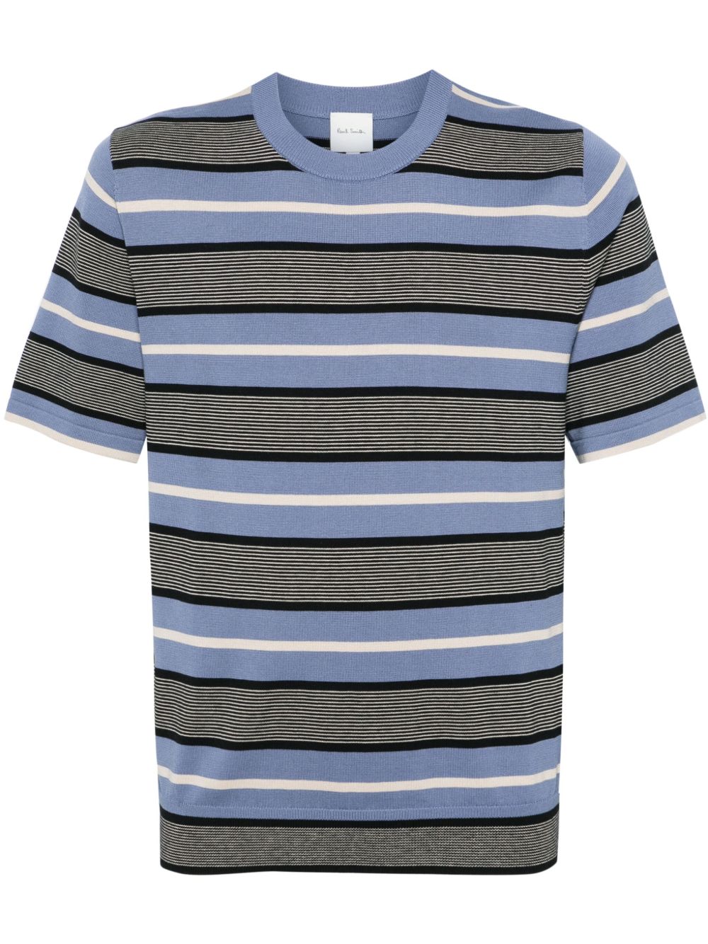Paul Smith 条纹短袖毛衣 - 蓝色