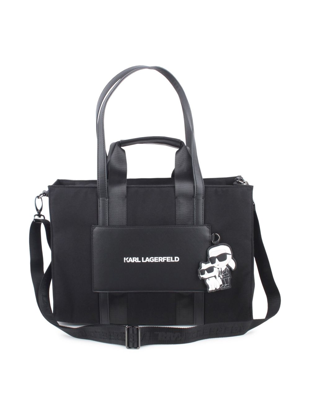 Karl Lagerfeld Kids logo印花尿布更换垫和母婴包套装 - 黑色
