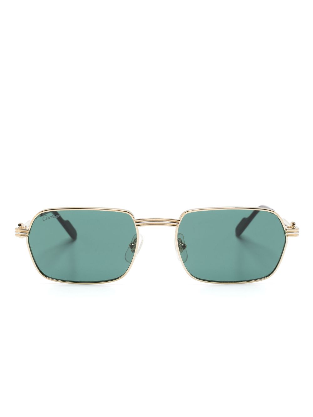 Cartier Eyewear 长方形框太阳眼镜 - 金色