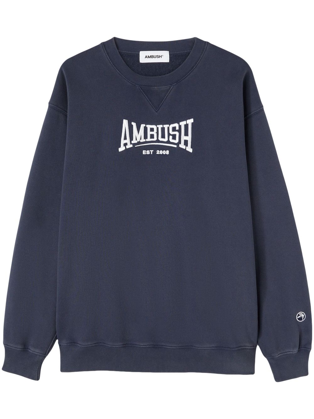 AMBUSH logo刺绣棉卫衣 - 蓝色