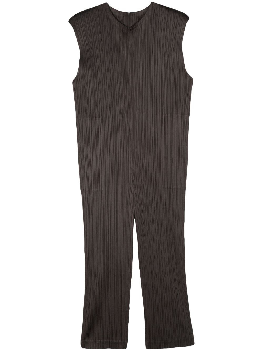 Pleats Please Issey Miyake 细褶无袖连体长裤 - 灰色