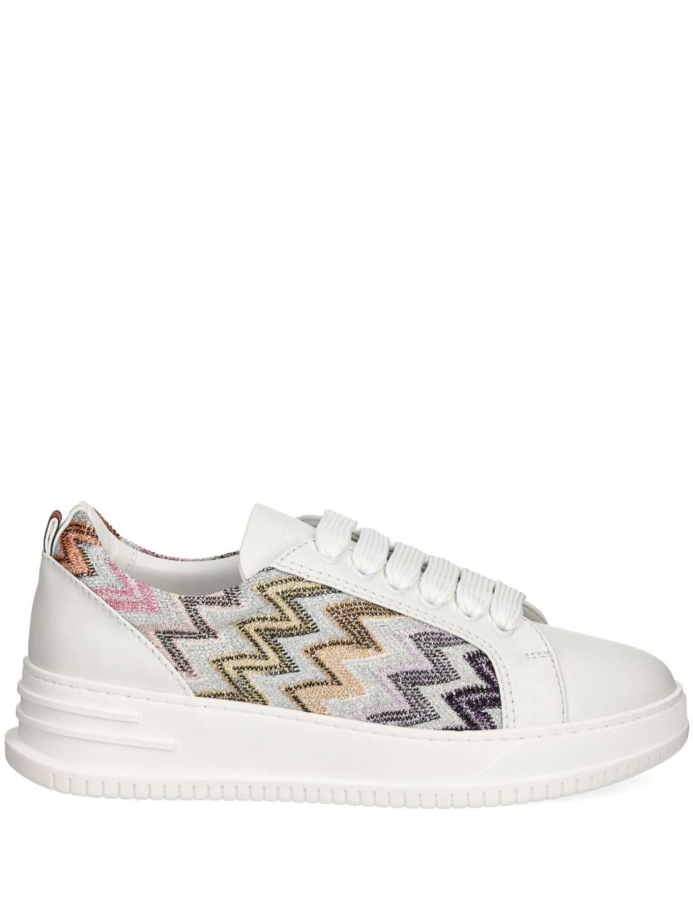 Missoni Z字形图案运动鞋 - 白色