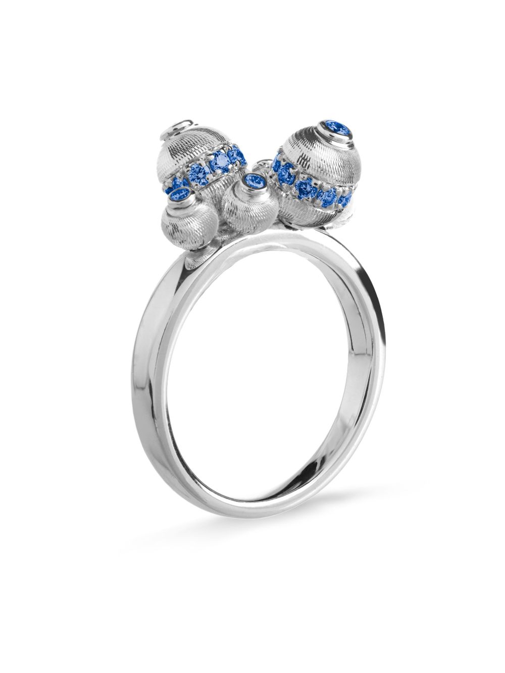 Officina Bernardi 18K白金 Empire 蓝宝石戒指 - 银色
