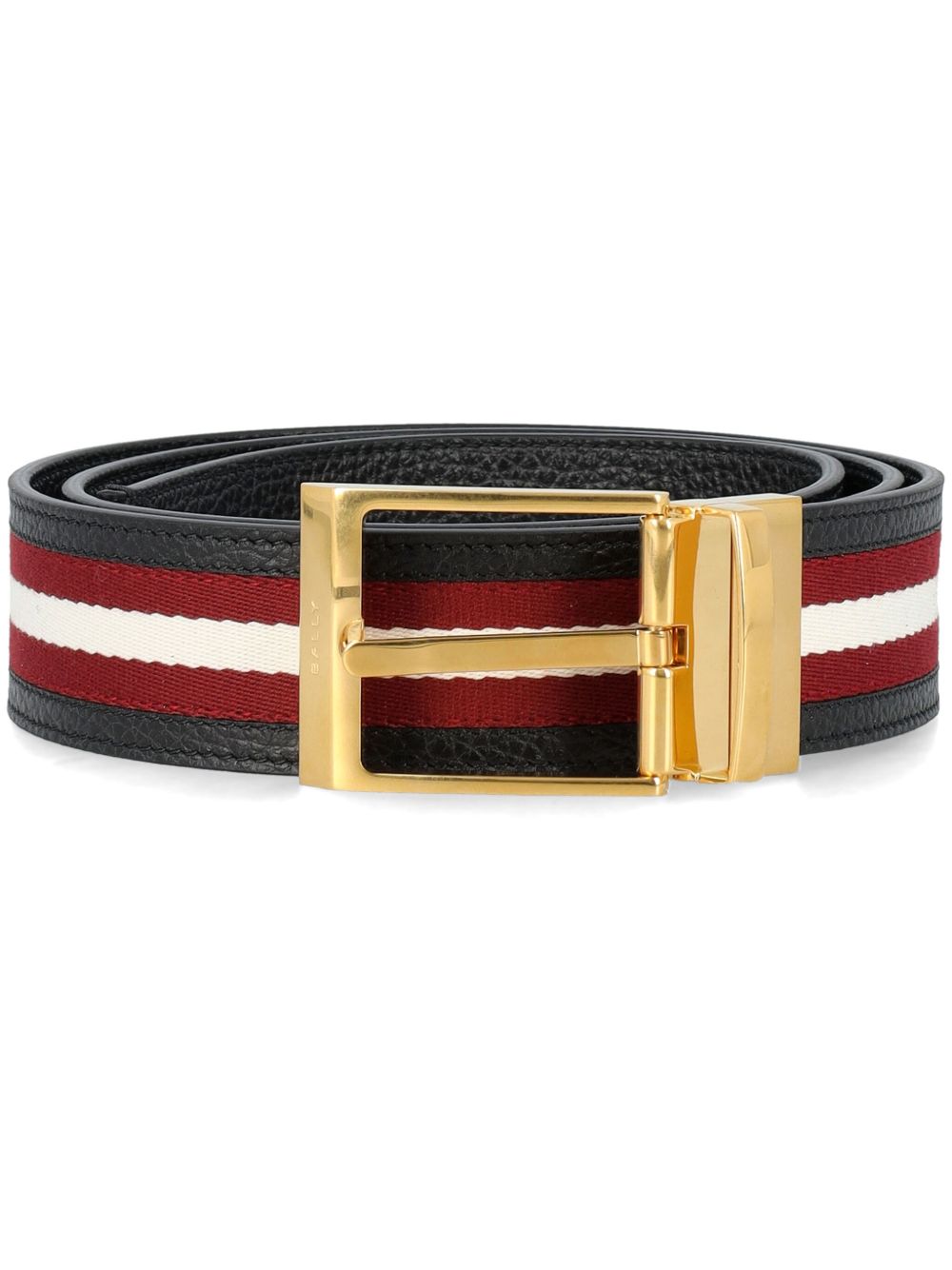 Bally Shiffie 35毫米条纹腰带 - 黑色