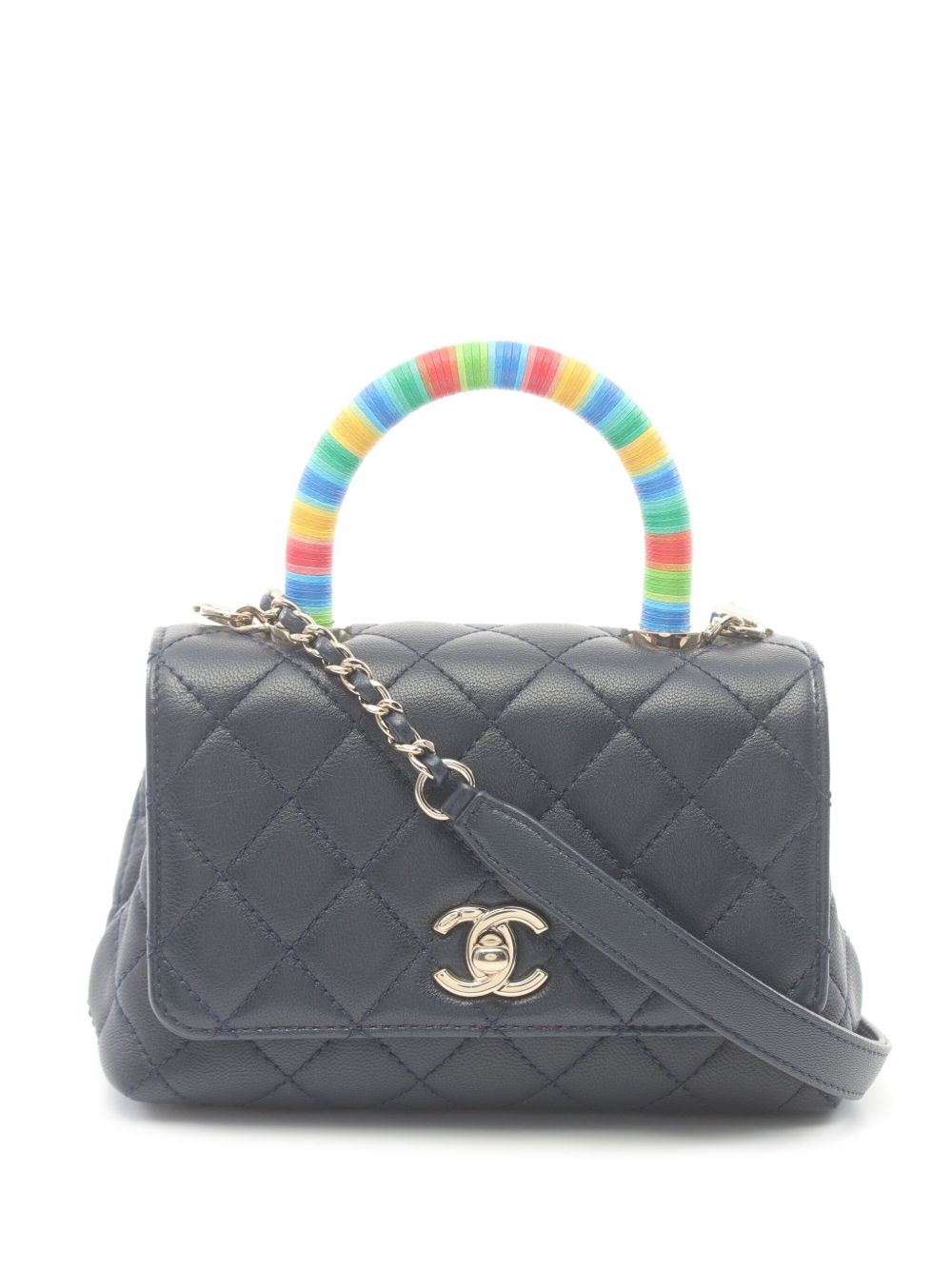 CHANEL Pre-Owned Coco 迷你手提包（2021-2022年典藏款） - 蓝色
