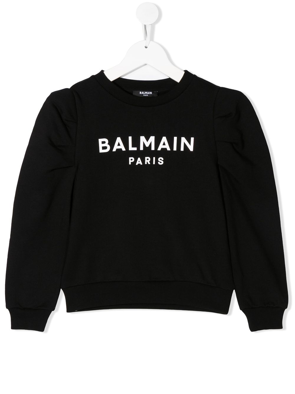 Balmain Kids 巴尔曼 logo印花套头衫 - 黑色