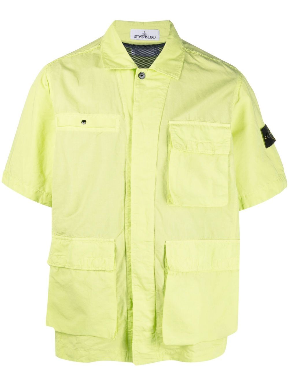 Stone Island 贴袋短袖衬衫 - 黄色