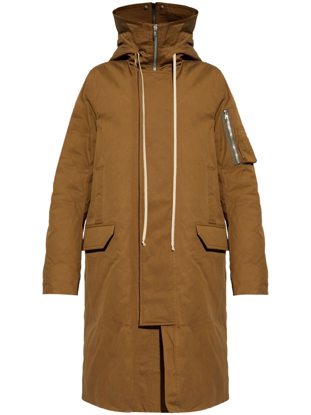 Rick Owens 连帽填充外套 - 褐色