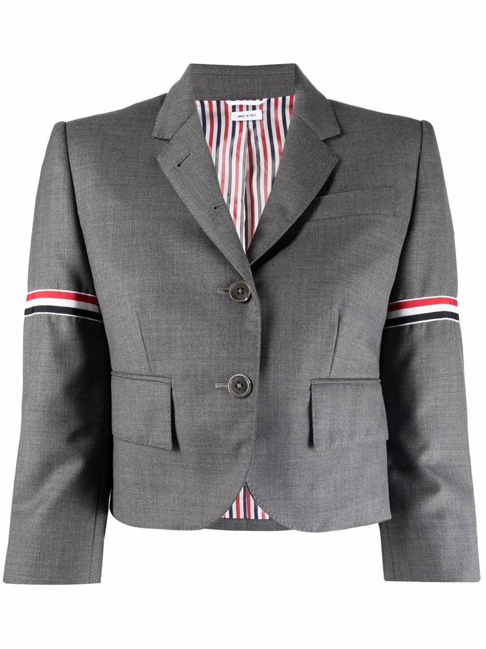 Thom Browne RWB 缀饰短款西装夹克 - 灰色