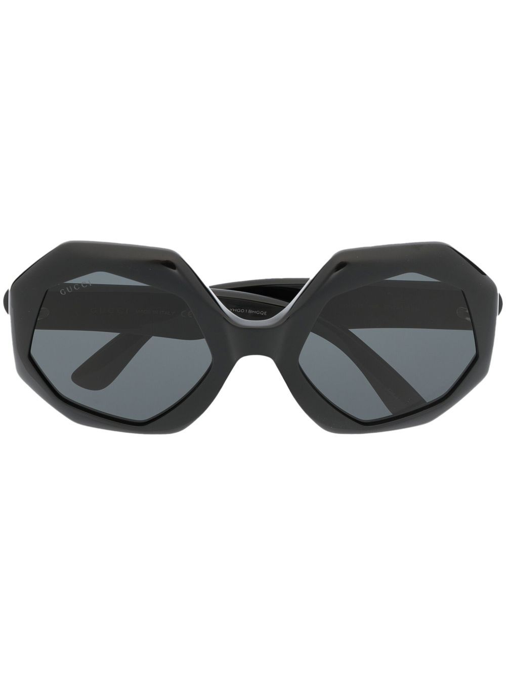 Gucci Eyewear 几何形镜框太阳眼镜 - 黑色