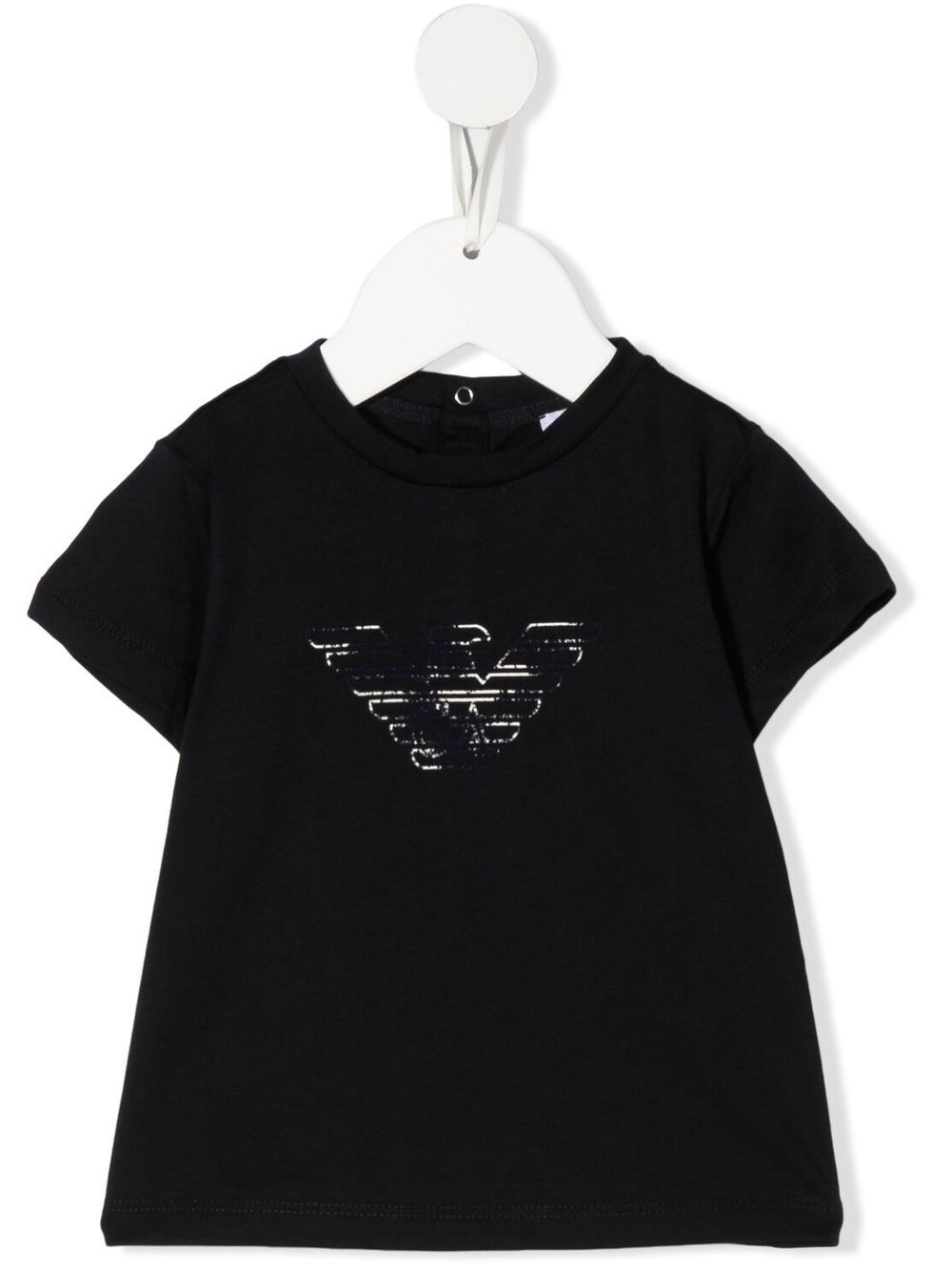 Emporio Armani Kids logo印花棉T恤 - 蓝色